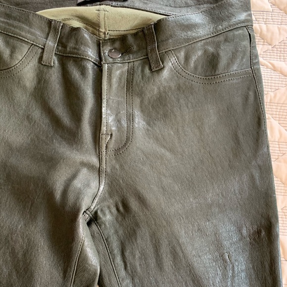 J Brand Forest Green "Super Skinny" Leather Pant - Picture 9 of 11